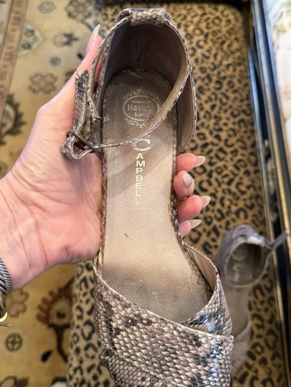 Jeffrey Campbell “Carmen” Sexy ‘70’s Studio 54 Vibe Snake-Print Platform Heels 9